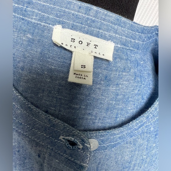 Like new Soft JOIE Blue Chambray Long sleeve drop waist dress Sz S - Picture 10 of 10